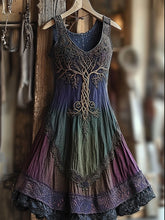 Robe en lin dégradé Vintage Viking Tree Of Life pour femme